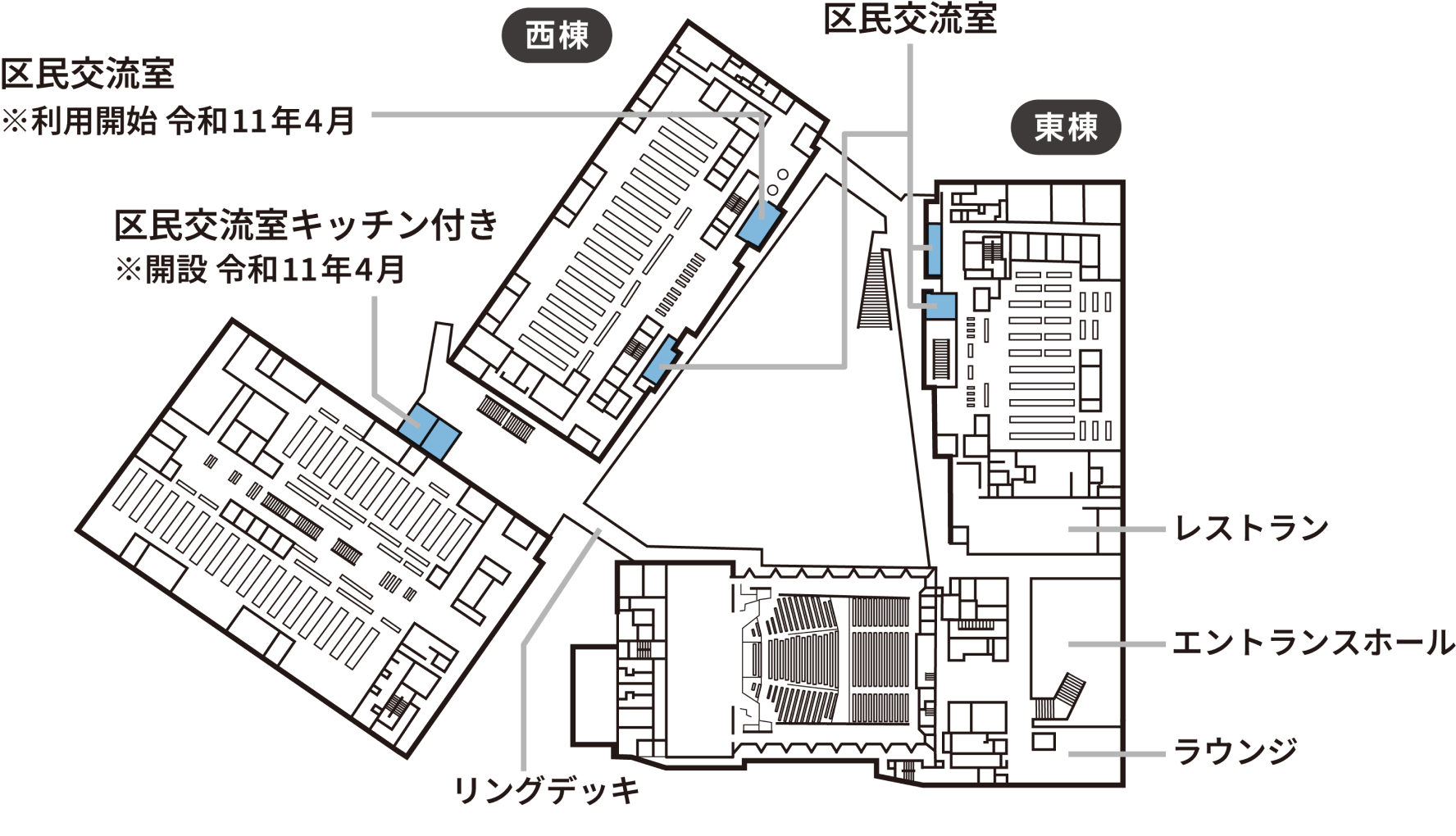 東棟・西棟2階フロアマップ